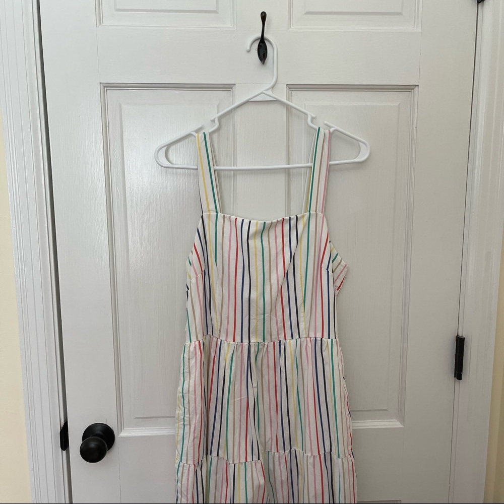 JCrew Factory Rainbow Stripe Summer Maxi dress